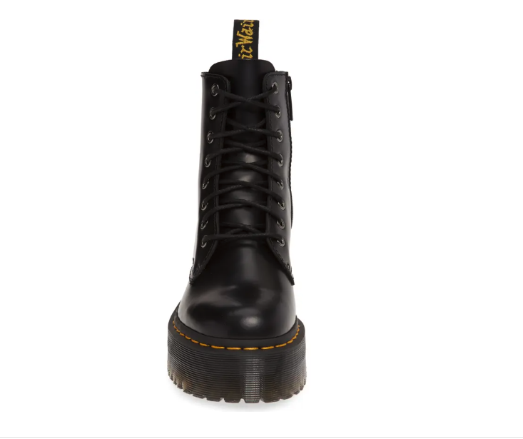 jadon platform 8 eye boot black